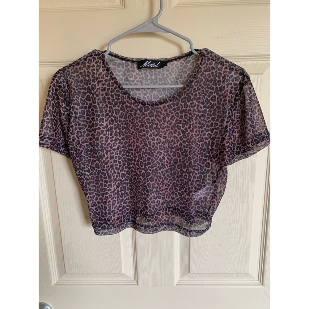 Sheer Cheetah Print Crop Top